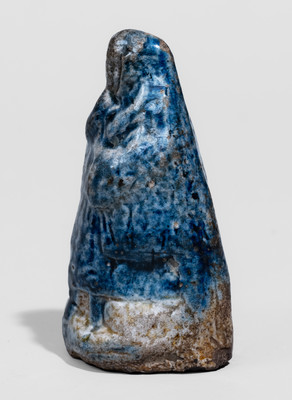 Rare Diminutive Salt-Glazed American Stoneware Figure, 19th century