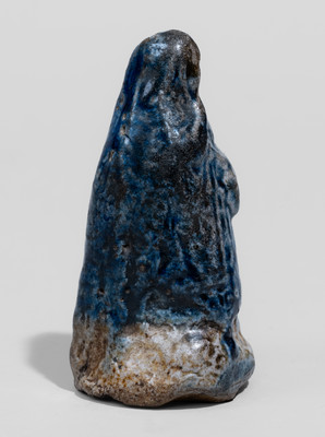 Rare Diminutive Salt-Glazed American Stoneware Figure, 19th century