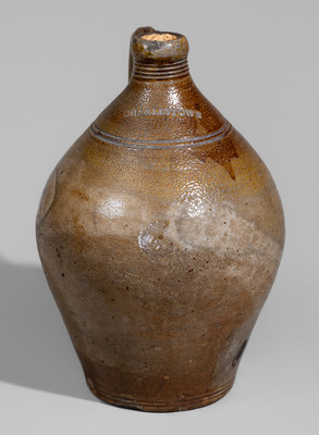 Iron-Decorated BOSTON, Mass. (Frederick Carpenter) Stoneware Jug, early 19th century