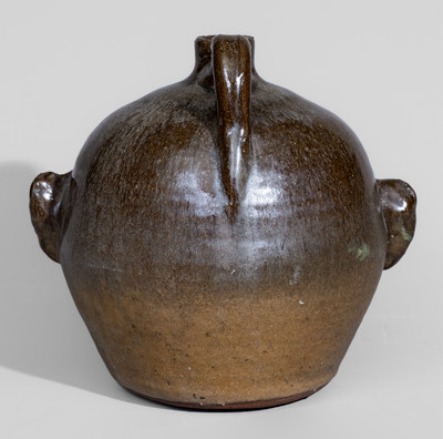 Alkaline-Glazed "Lanier Meaders," Cleveland, GA Stoneware Jug w/ Rock Teeth, c1975