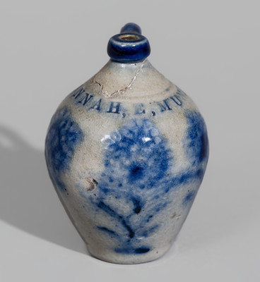 Miniature New York State Stoneware Presentation Jug for HANNAH E. MUNRO, c1835