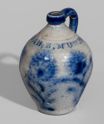 Miniature New York State Stoneware Presentation Jug for HANNAH E. MUNRO, c1835