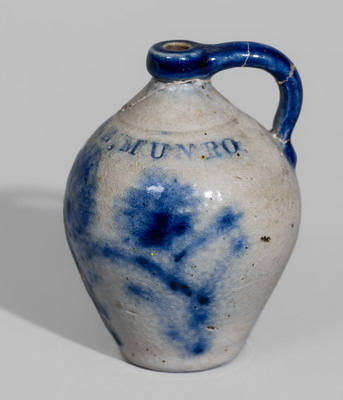 Miniature New York State Stoneware Presentation Jug for HANNAH E. MUNRO, c1835