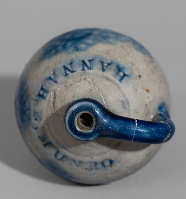 Miniature New York State Stoneware Presentation Jug for HANNAH E. MUNRO, c1835