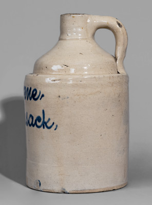 Half-Gallon Hackensack, NJ Stoneware Advertising Jug attrib. Fulper Pottery, Flemington