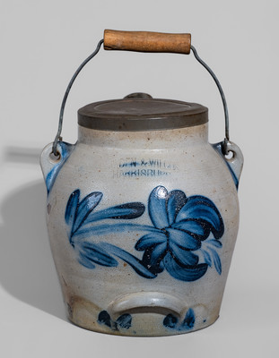 COWDEN & WILCOX / HARRISBURG, PA Stoneware Batter Pail, c1865