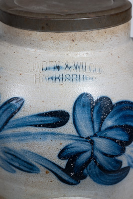 COWDEN & WILCOX / HARRISBURG, PA Stoneware Batter Pail, c1865