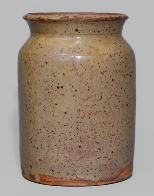 Glazed New York State or New England Redware Jar, 19th century