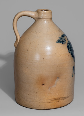 Very Rare Three-Gallon PRUDEN & OLCOTT / 185 DUANE ST, NY Grapes Jug, Dated 1867