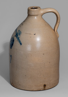 Very Rare Three-Gallon PRUDEN & OLCOTT / 185 DUANE ST, NY Grapes Jug, Dated 1867