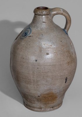 Stoneware Jug w/ Cobalt Watch Spring Decoration, probably New York City, second half 18th century