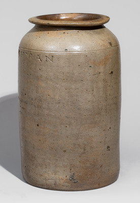 PAUL CUSHMAN (Albany, New York) Salt-Glazed Stoneware Jar, early 19th century