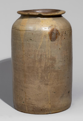 PAUL CUSHMAN (Albany, New York) Salt-Glazed Stoneware Jar, early 19th century