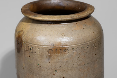 PAUL CUSHMAN (Albany, New York) Salt-Glazed Stoneware Jar, early 19th century