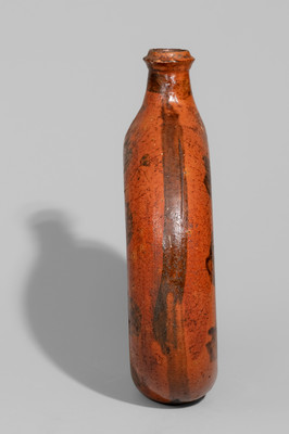 Rare Manganese-Decorated Redware Ring Bottle, TN or possibly NC, c1840-80