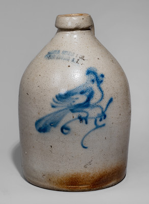 HAXSTUN, OTTMAN & CO. / FORT EDWARD N.Y. Stoneware Bird Jug