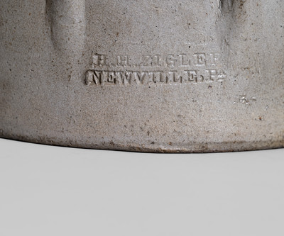 Rare H.H. ZIGLER / NEWVILLE, PA Stoneware Butter Crock, c1852-65
