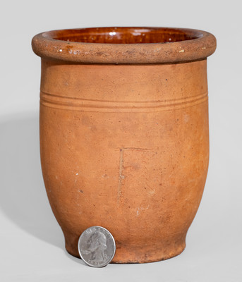 Small-Sized V. RUDOLPH (Shippensburg, PA) Redware Jar, c1868-88