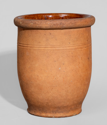 Small-Sized V. RUDOLPH (Shippensburg, PA) Redware Jar, c1868-88