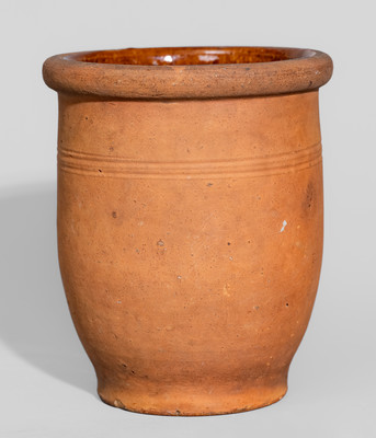 Small-Sized V. RUDOLPH (Shippensburg, PA) Redware Jar, c1868-88