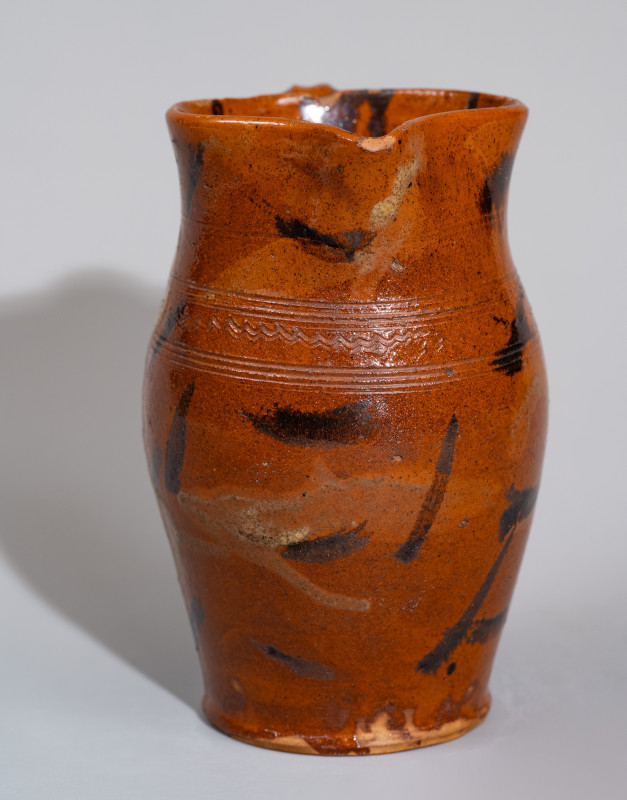 Exceptional Cain Pottery, Sullivan County, Tennessee, Redware Pitcher