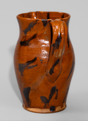 Exceptional Cain Pottery, Sullivan County, Tennessee, Redware Pitcher