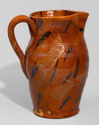 Exceptional Cain Pottery, Sullivan County, Tennessee, Redware Pitcher