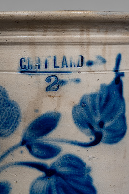 Two-Gallon CORTLAND, New York Stoneware Crock, circa 1867-69