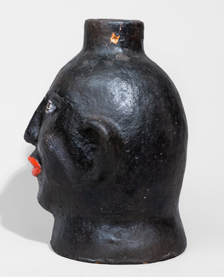 Rare Painted Woman Face Jug, possibly North Carolina origin, 20th century