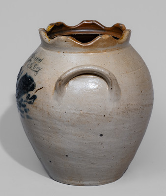 Exceedingly Rare and Important John Quincy Adams Stoneware Jar by "Wm. A. Gay," Utica, NY, c1828