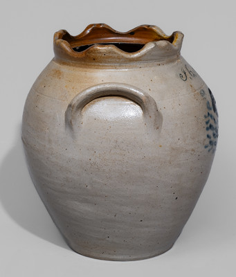 Exceedingly Rare and Important John Quincy Adams Stoneware Jar by "Wm. A. Gay," Utica, NY, c1828