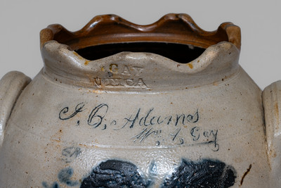 Exceedingly Rare and Important John Quincy Adams Stoneware Jar by "Wm. A. Gay," Utica, NY, c1828