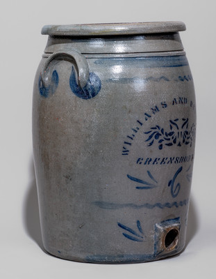 Rare WILLIAMS AND REPPERT / GREENSBORO, PA Six-Gallon Stoneware Water Cooler