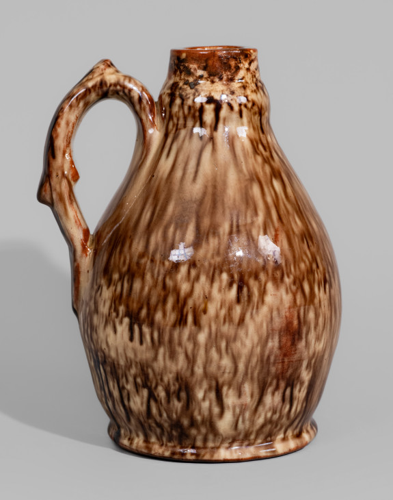 Very Rare and Exceptional John Bell Redware Cruet Inscribed “J. Bell / June 2 1877”