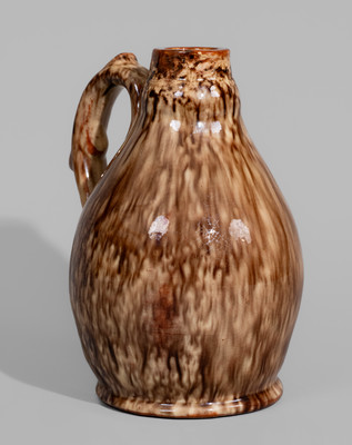 Exceedingly Rare and Important Redware Cruet Inscribed "J. Bell / 1877 / June 2," John Bell, Sr., Waynesboro, PA