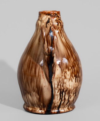 Exceedingly Rare and Important Redware Cruet Inscribed "J. Bell / 1877 / June 2," John Bell, Sr., Waynesboro, PA