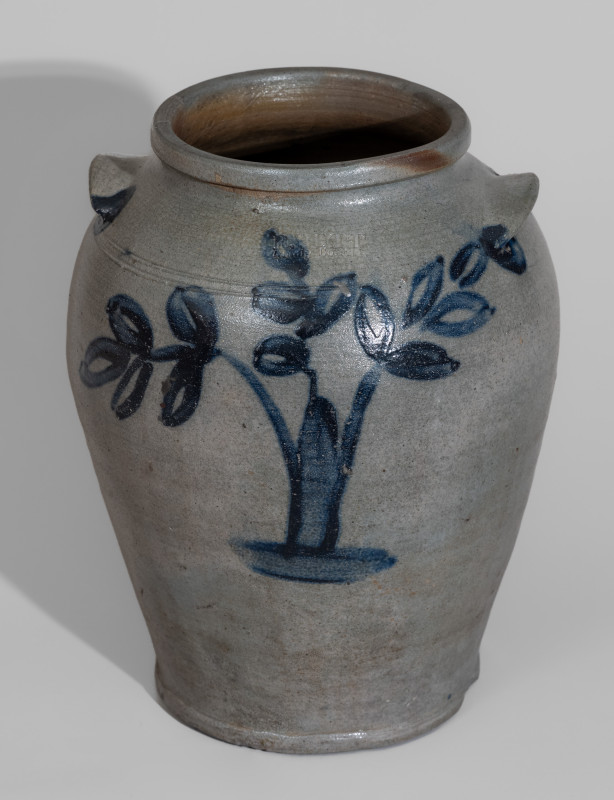 Exceptional R. BUTT / Monty Co. Md. Stoneware Jar, Only Known Example