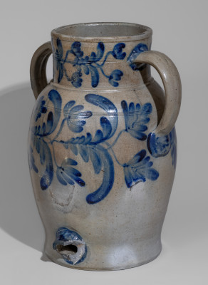Exceptional 5 Gal. H. C. SMITH / ALEXA. / D.C. Stoneware Water Cooler with Elaborate Decoration