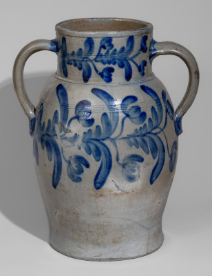 Exceptional 5 Gal. H. C. SMITH / ALEXA. / D.C. Stoneware Water Cooler with Elaborate Decoration