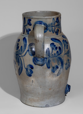 Very Rare and Fine H.C. SMITH / ALEXA / D.C. Five-Gallon Open-Handled Stoneware Cooler w/ Profuse Decoration