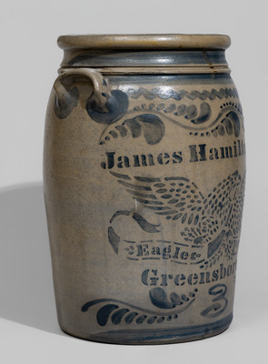 Fine "Eagle Pottery" Stoneware Jar by "James Hamilton & Co. / Greensboro, Pa."
