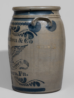 Fine "Eagle Pottery" Stoneware Jar by "James Hamilton & Co. / Greensboro, Pa."