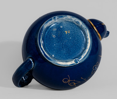 Attrib. J.E. Jeffords, Philadelphia, PA Blue-Glazed Porcelain Teapot, c1880