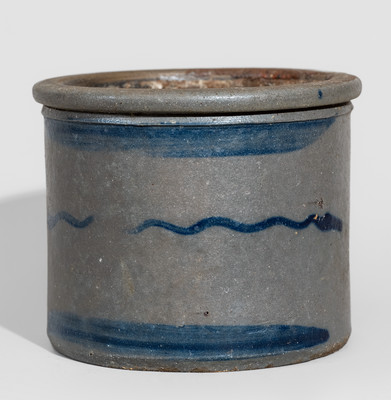 Western Pennsylvania Stoneware Butter Crock w/ Stripe Decoration