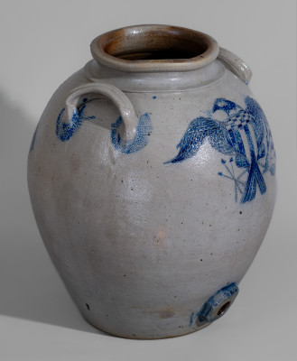 1. Exceptional Stoneware Water Cooler with Elaborate Incised Federal Eagle, Herbertsville, NJ, Origin