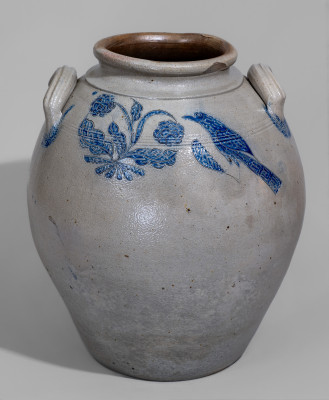 1. Exceptional Stoneware Water Cooler with Elaborate Incised Federal Eagle, Herbertsville, NJ, Origin
