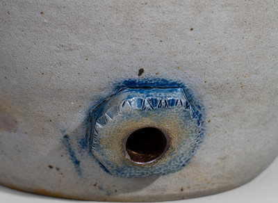 Exceedingly Rare and Important Monmouth Co, NJ Stoneware Cooler w/ Incised Eagle, Bird and Floral Motifs