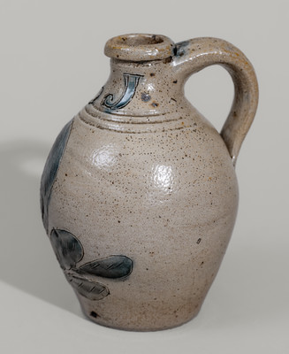 Outstanding Miniature Presentation Jug w/ Incised Bird Decoration, attrib. Nicholas Van Wickle, Monmouth Co, NJ