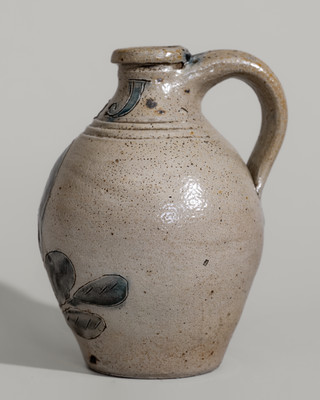 Outstanding Miniature Presentation Jug w/ Incised Bird Decoration, attrib. Nicholas Van Wickle, Monmouth Co, NJ