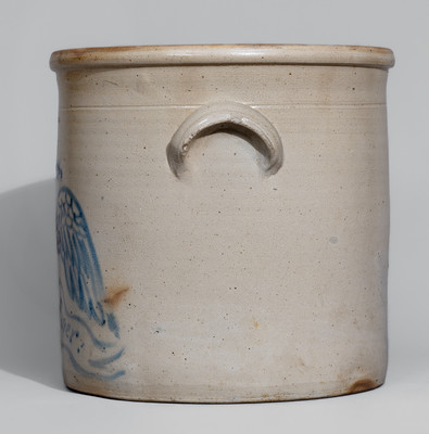 Outstanding "Union for Ever!" Six-Gallon Crock w/ Cobalt Eagle and Banner, Wm. MacQuoid, New York City